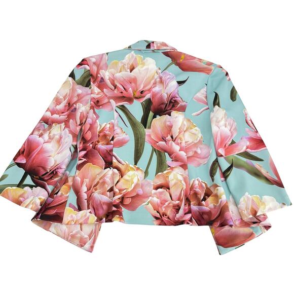 Joseph Ribkoff Long Sleeves Floral Print Blazer Jacket Blue & Pink‎ Size 10 - Picture 9 of 9